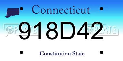 918D42 Connecticut License Plate