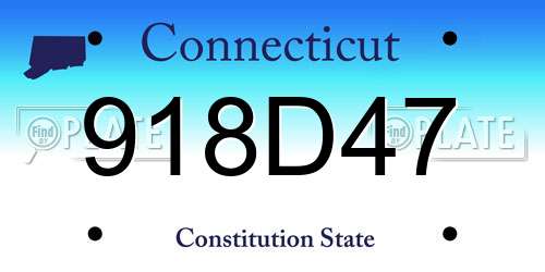 918D47 Connecticut License Plate