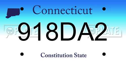 918DA2 Connecticut License Plate