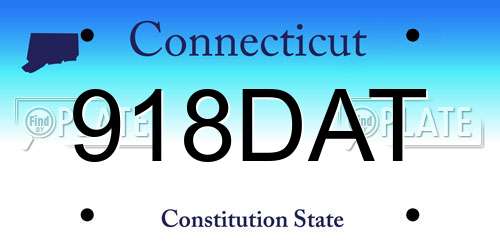 918DAT Connecticut License Plate