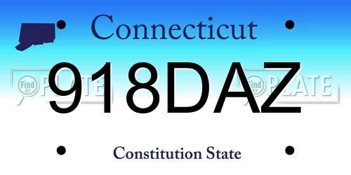 918DAZ Connecticut License Plate