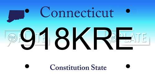 918KRE Connecticut License Plate