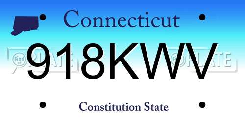 918KWV Connecticut License Plate
