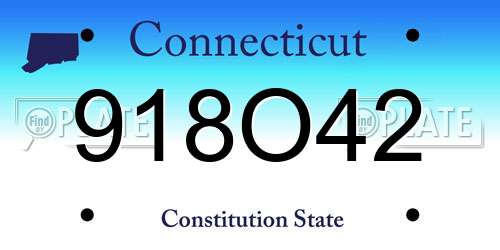 918O42 Connecticut License Plate