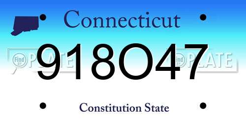 918O47 Connecticut License Plate