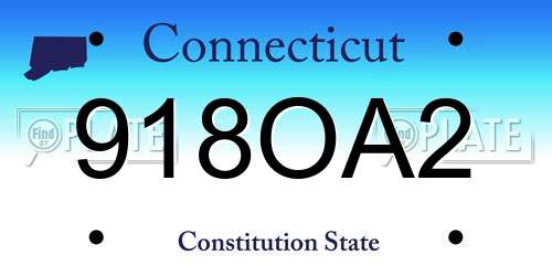 918OA2 Connecticut License Plate