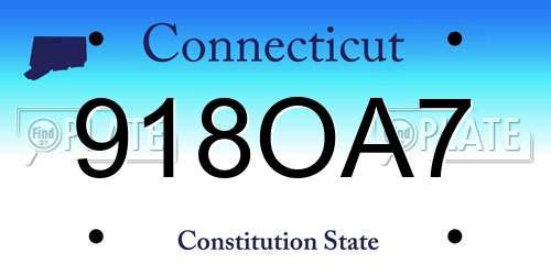 918OA7 Connecticut License Plate