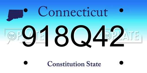 918Q42 Connecticut License Plate