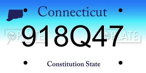 918Q47 Connecticut License Plate