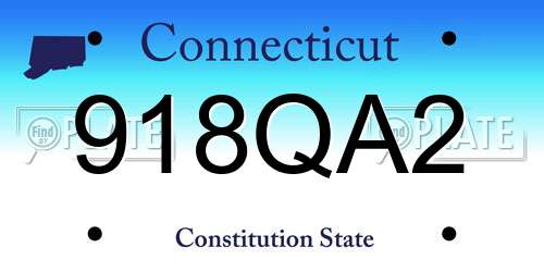 918QA2 Connecticut License Plate