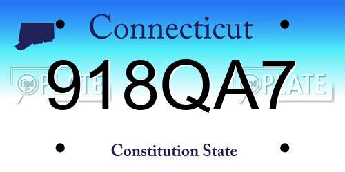 918QA7 Connecticut License Plate