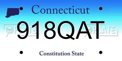 918QAT Connecticut License Plate