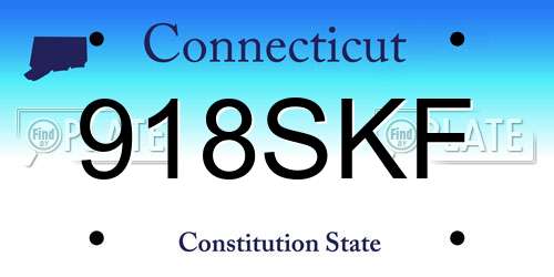 918SKF Connecticut License Plate