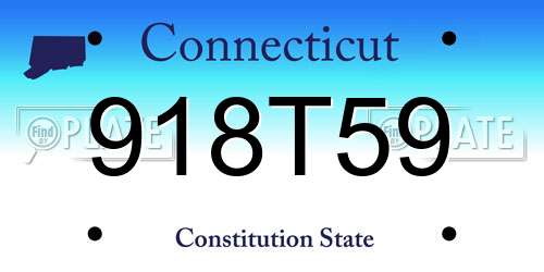918T59 Connecticut License Plate