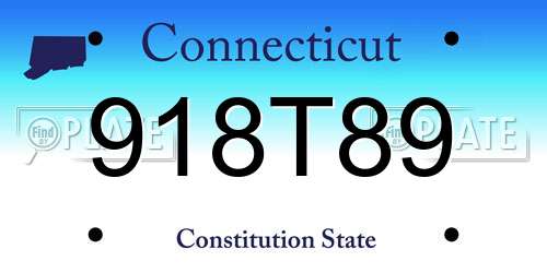 918T89 Connecticut License Plate