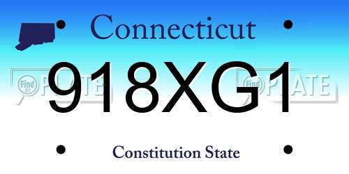 918XG1 Connecticut License Plate