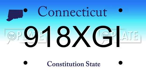 918XGI Connecticut License Plate