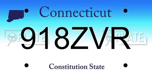 918ZVR Connecticut License Plate