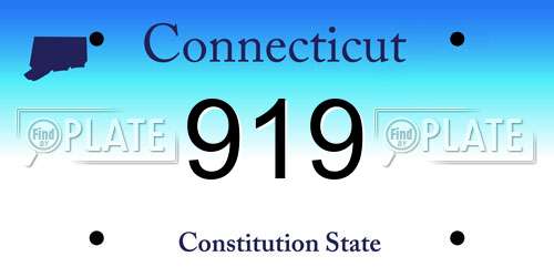919 Connecticut License Plate