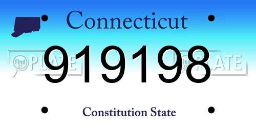 919198 Connecticut License Plate