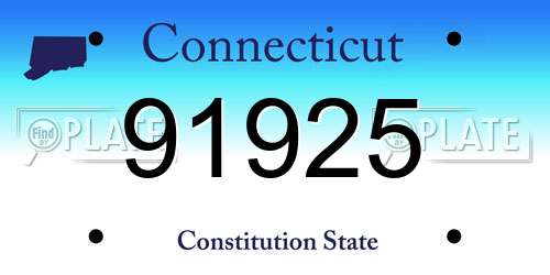 91925 Connecticut License Plate