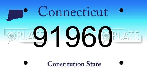 91960 Connecticut License Plate