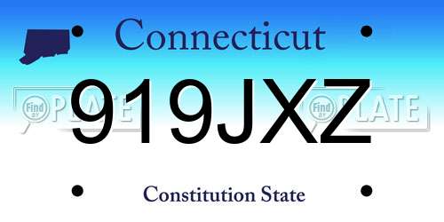 919JXZ Connecticut License Plate