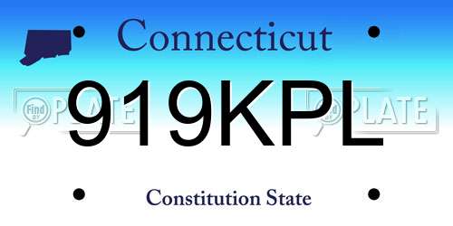 919KPL Connecticut License Plate