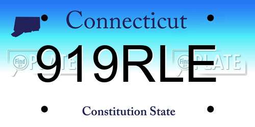 919RLE Connecticut License Plate