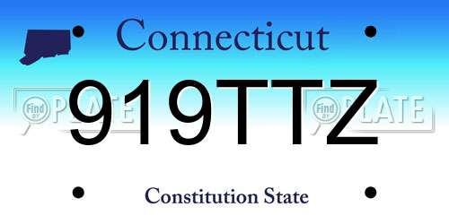 919TTZ Connecticut License Plate