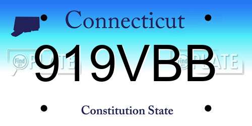919VBB Connecticut License Plate