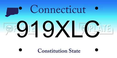 919XLC Connecticut License Plate