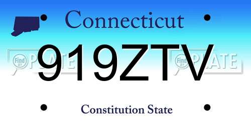 919ZTV Connecticut License Plate