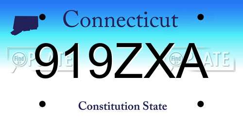 919ZXA Connecticut License Plate