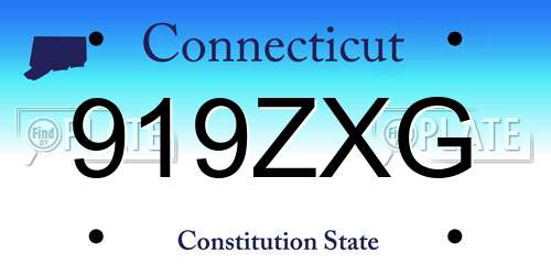 919ZXG Connecticut License Plate
