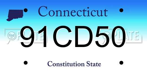91CD50 Connecticut License Plate