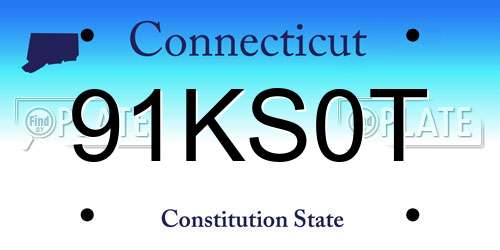 91KS0T Connecticut License Plate