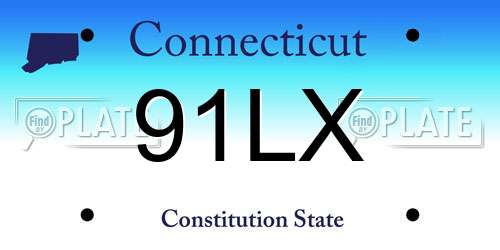 91LX Connecticut License Plate