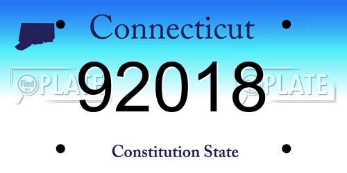 92018 Connecticut License Plate