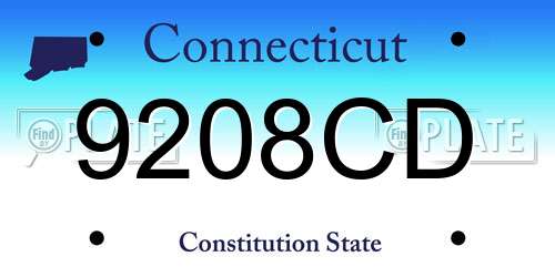 9208CD Connecticut License Plate