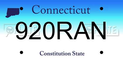 920RAN Connecticut License Plate
