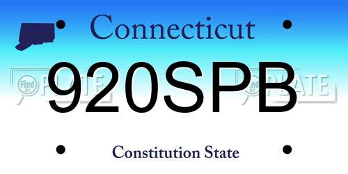 920SPB Connecticut License Plate