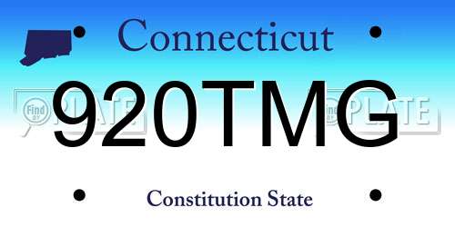 920TMG Connecticut License Plate
