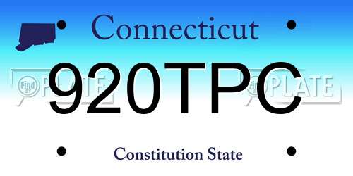 920TPC Connecticut License Plate