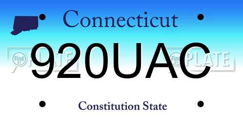 920UAC Connecticut License Plate