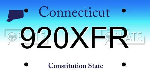 920XFR Connecticut License Plate