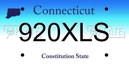 920XLS Connecticut License Plate