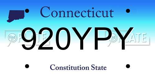 920YPY Connecticut License Plate