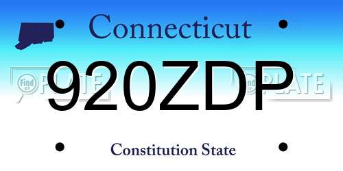 920ZDP Connecticut License Plate
