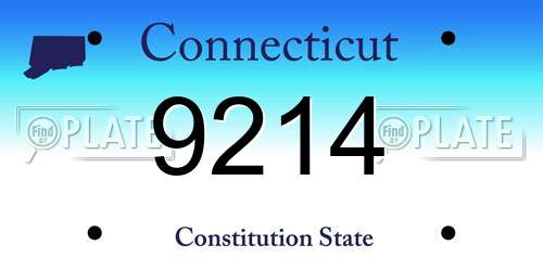 9214 Connecticut License Plate